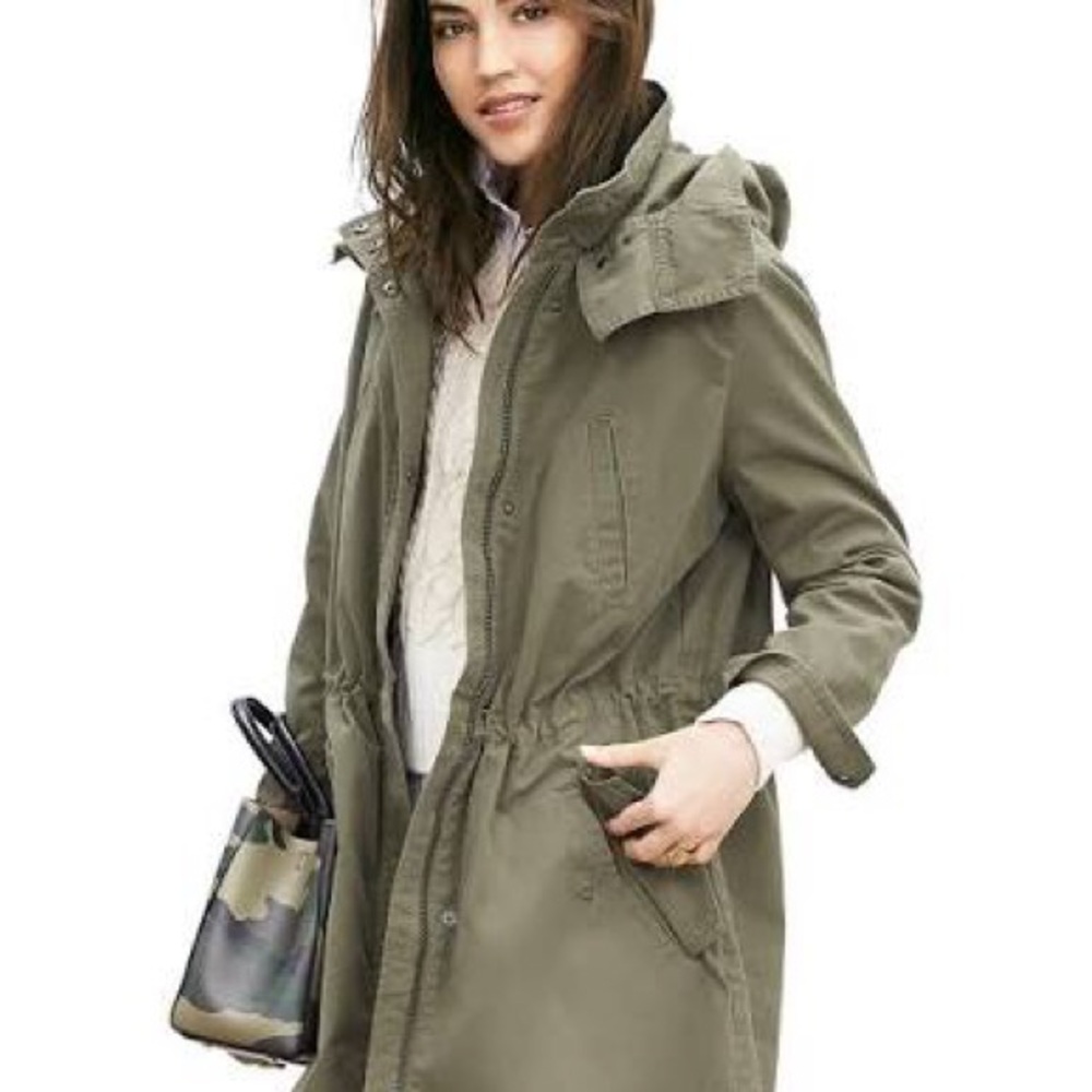 Banana Republic Oversized Military Parka Barn Jacket Women Large - Picture 12 of 12